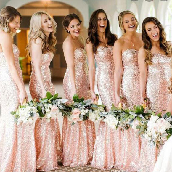 Sequin Rose Gold Bridesmaid Dresses Mermaid Wedding Guest Dress US8 / Same as Picture Sequin Rose Gold Bridesmaid Dresses Mermaid Wedding Guest Dress US8 / Same as Picture