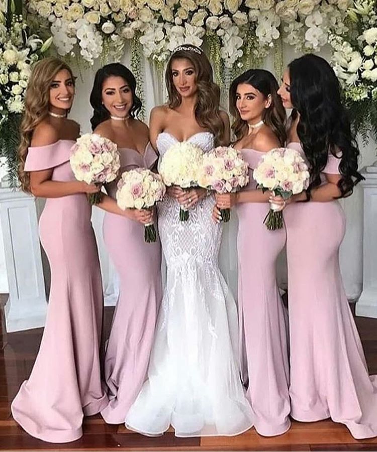 Sexy Mermaid Pink Bridesmaid Dresses Off the shoulder US14 / Same as picture Sexy Mermaid Pink Bridesmaid Dresses Off the shoulder US14 / Same as picture