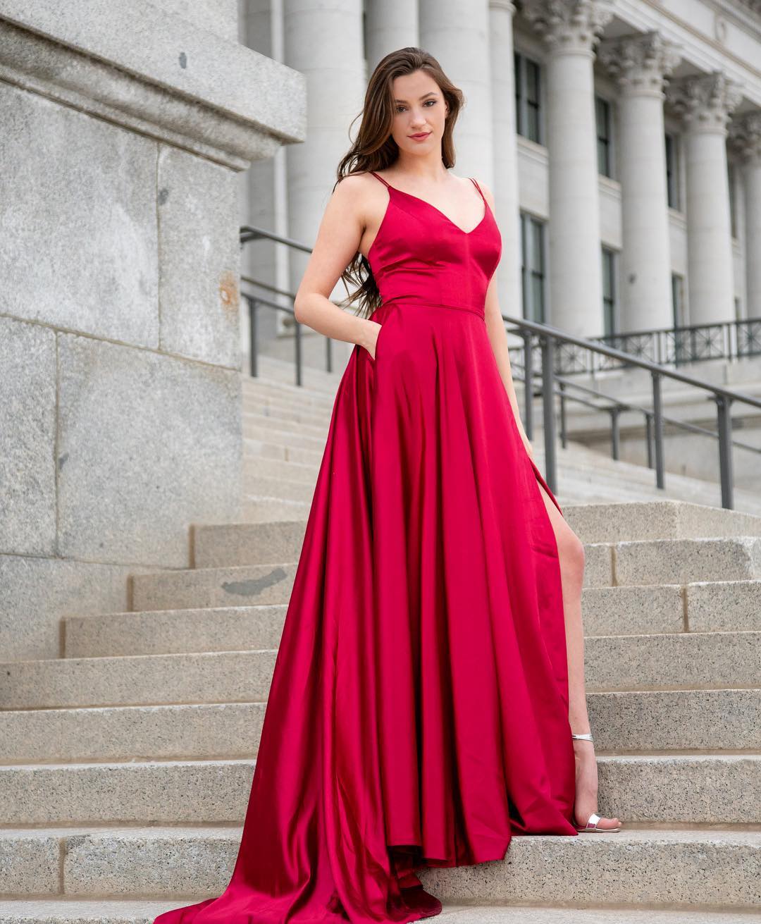 Red Prom Dresses 2019 With Pockets Cocktail Dress Homecoming