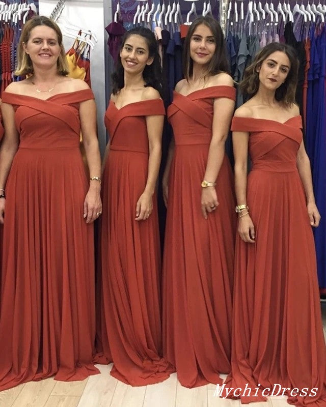 rust colored bridesmaid dresses Color Prom A-Line V-Neck Off The Shoulder Long Stretch Satin Prom Dresses With Split Hand Wash Do Not Dry Clean Professional Spot Clean Only Sheath Off Shoulder Rust Chiffon