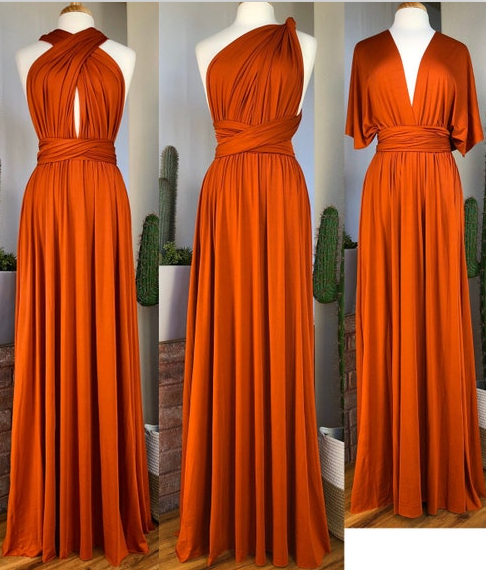 Sheath Sleeveless Orange Infinity Bridesmaid Dresses Multiway Dress US6 / Same As Picture Sheath Sleeveless Orange Infinity Bridesmaid Dresses Multiway Dress US6 / Same As Picture