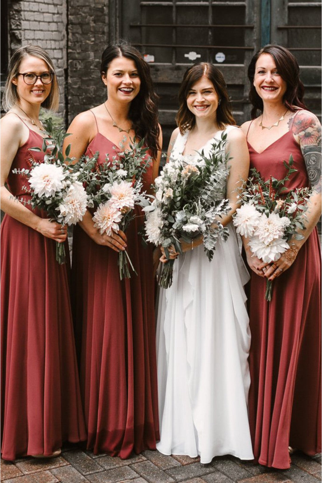 Simple V Neck Chiffon Rust Bridesmaid Dresses Fall Open Back US14 / Same as Picture Simple V Neck Chiffon Rust Bridesmaid Dresses Fall Open Back US14 / Same as Picture