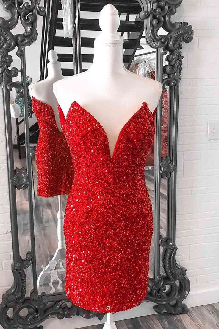 Short Red Sequin Homecoming Dress Tight Red Sequins Prom Dress Strapless V Neck Short Homecoming Dress Red / US8 Red Sheath Short Prom Dress with Pearls Backless Homecoming Dress ARD3008 Short Red Sequin Homecoming Dress Tight Red Sequins Prom Dress Strapless V Neck Short Homecoming Dress Red / US8 Red Sheath Short Prom Dress with Pearls Backless Homecoming Dress ARD3008