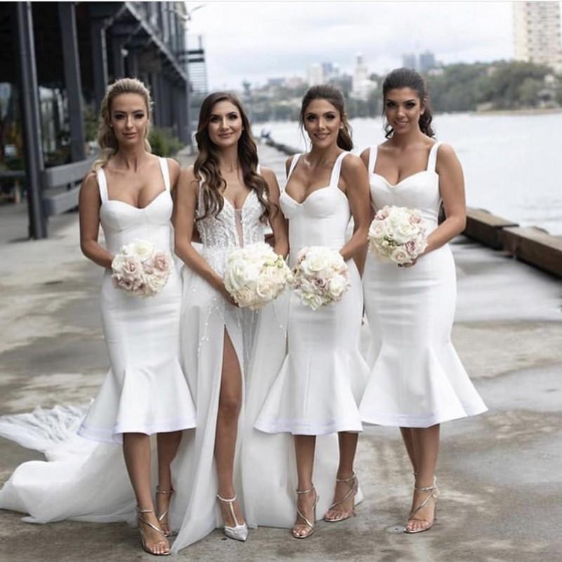 White Short Bridesmaid Dresses Mermaid Sweetheart Spaghetti Straps US2 / Same as Picture White Short Bridesmaid Dresses Mermaid Sweetheart Spaghetti Straps US2 / Same as Picture
