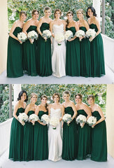 Cheap Chiffon Emerald Green Bridesmaid Dresses Long Wedding Guest Dress