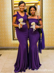 Multiway Purple Bridesmaid Dresses Mermaid African Cheap Long Wedding Party Dresses