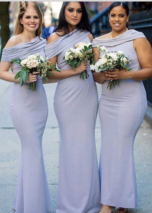 Dusty blue bridesmaid dress
