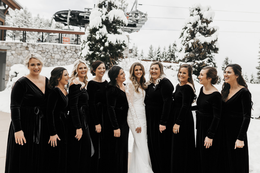black velvet bridesmaid dresses