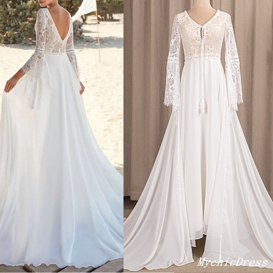 boho wedding dresses with sleeves
