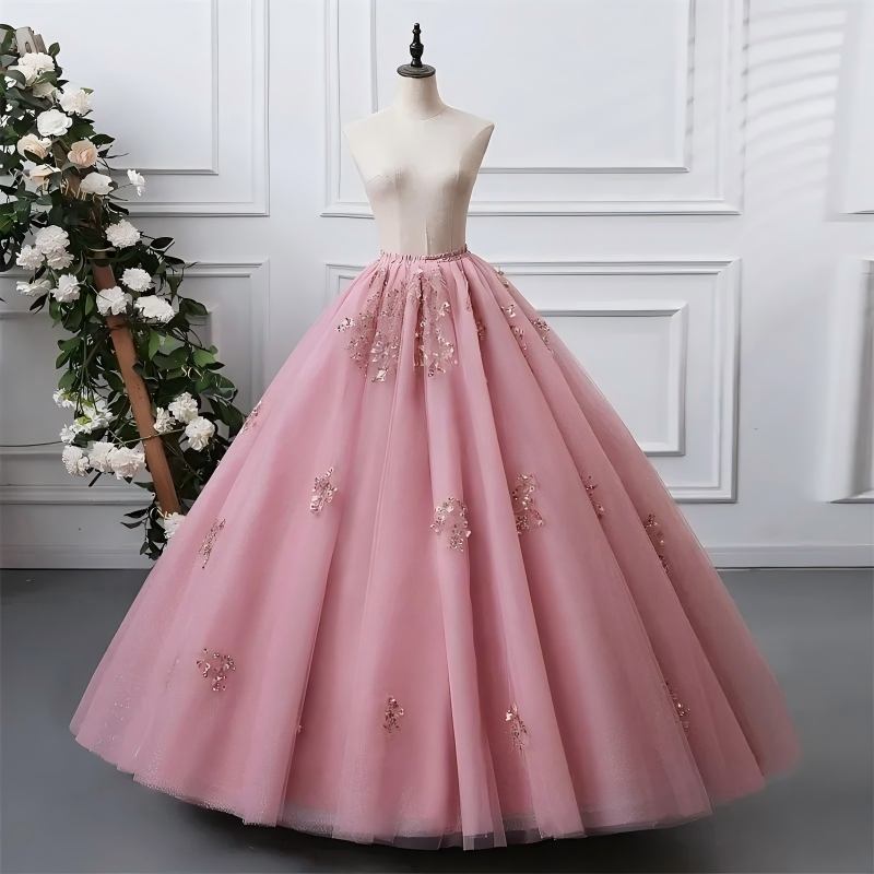 2 In 1 Quinceanera Dresses Pink Shiny Two Piece Sweet 15 Dresses With Bow