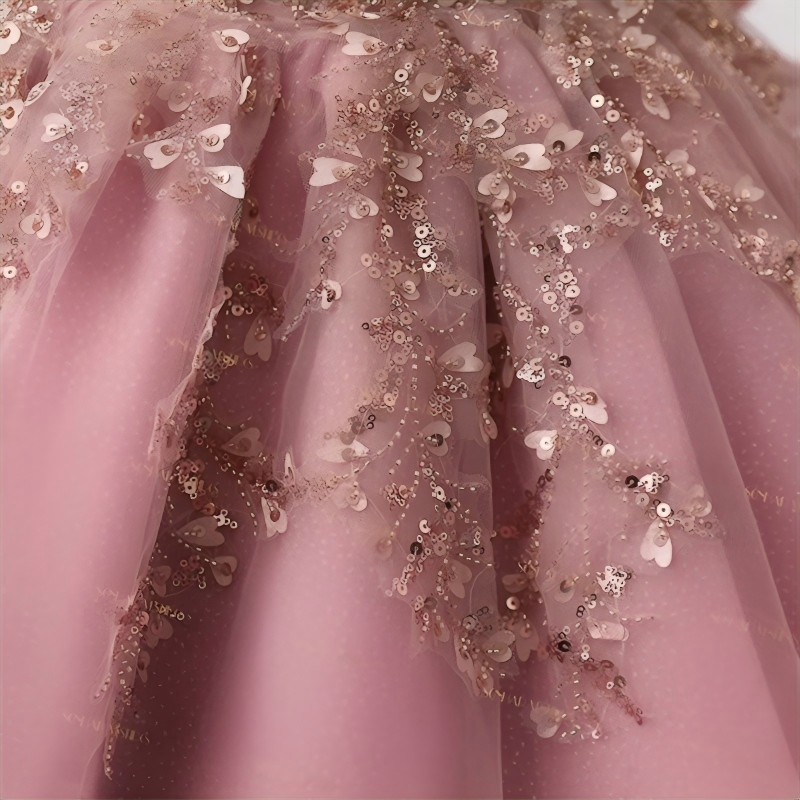 2 In 1 Quinceanera Dresses Pink Shiny Two Piece Sweet 15 Dresses With Bow