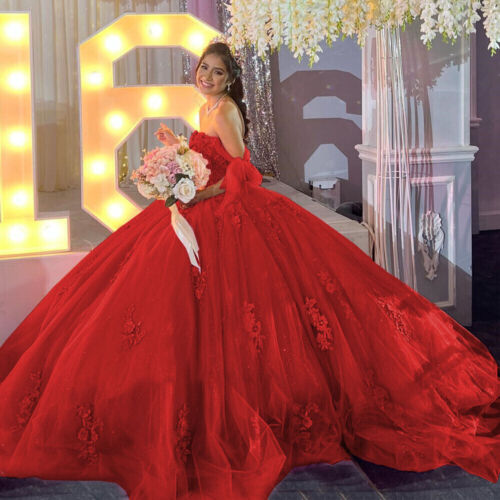 Gold Quinceanera Red Quinceanera Dresses Off The Shoulder 2025 Off