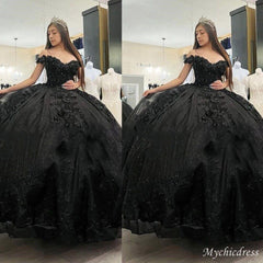 2024 Plus Size Black Quinceanera Dresses with Flowers Crystals