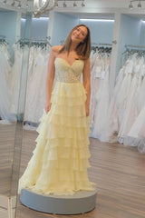 2025 Hot Pink Corset Long Prom Dresses Ruffle Sweetheart Lace Chiffon - MyChicDress