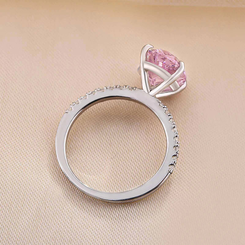 3.5 Carat Oval Cut Pink Stone Engagement Ring For Sale Mychicdress