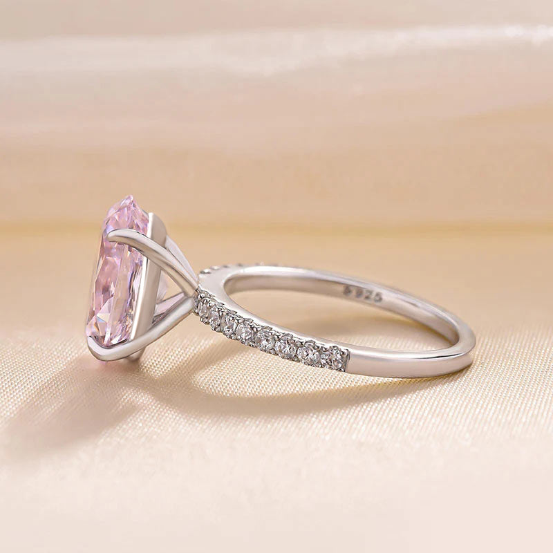 3.5 Carat Oval Cut Pink Stone Engagement Ring For Sale Mychicdress