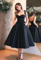 A Line Red Knee Length Homecoming Dress Satin Corset