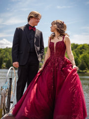A Line 2025 Lace Blue Long Prom Dresses Straps with Pockets