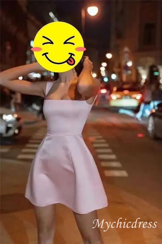 A-Line Beach Mini Wedding Dress Short Sleeveless - MyChicDress