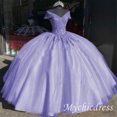 Ball Gown Off the Shoulder Gold Lace Quinceanera Dresses 2024