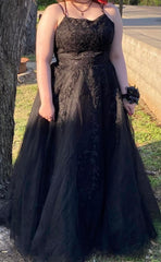 Cheap Plus Size Champagne Prom Dress Lace Long Evening Dress With Appliques