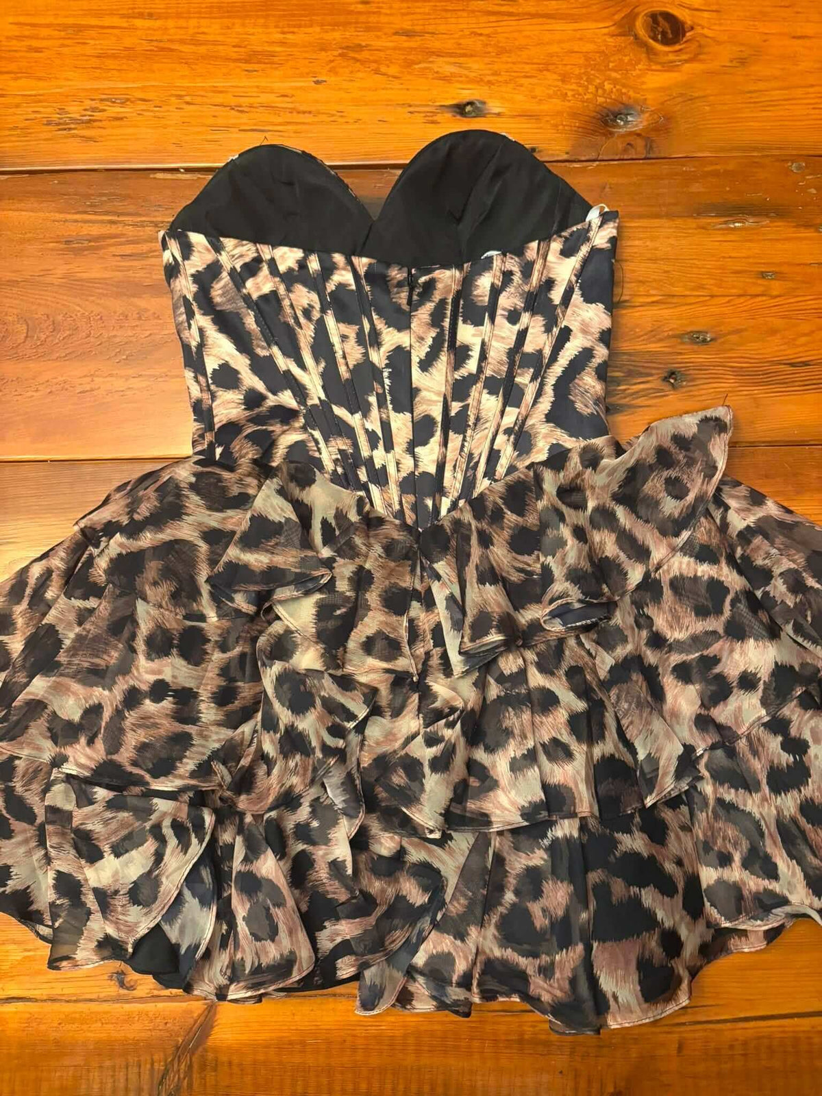 Cheetah Print Short Homecoming Dress Sweetheart Leopard Cocktail Dress