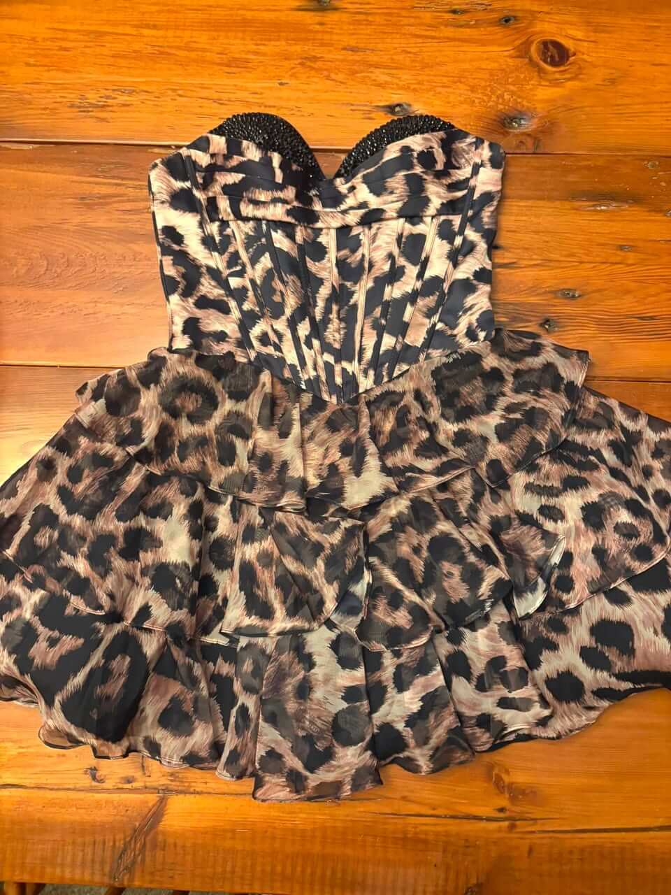 Cheetah Print Short Homecoming Dress Sweetheart Leopard Cocktail Dress