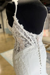 Custom Made Mermaid Lace Wedding Dresses Open Back V Neck - MyChicDress