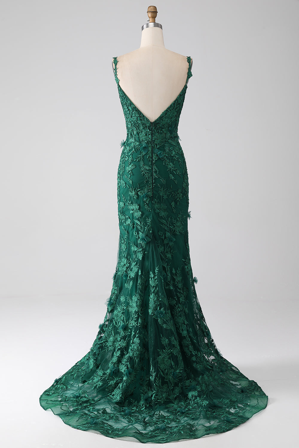 Dark Green Prom Dresses Lace Mermaid Formal Dress Long - MyChicDress