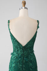 Dark Green Prom Dresses Lace Mermaid Formal Dress Long - MyChicDress