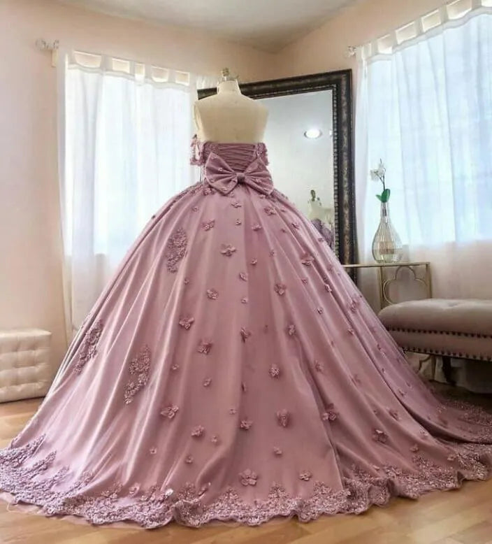 Dusty Blue Lace Quinceanera Dresses Ball Gowns Sweet 16 Dress