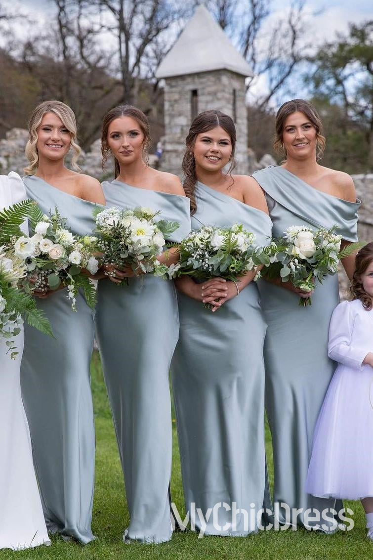 Elegant One Shoulder Red Bridesmaid Dress Crepe Fitted