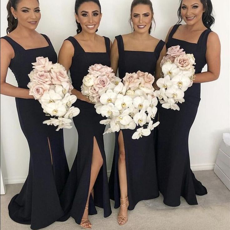 Floor Length Black Bridesmaid Dresses
