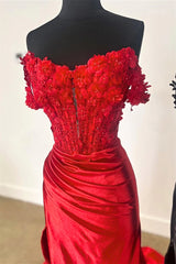 Black Floral Prom Dress Mermaid Evening Dress 3D Flowers