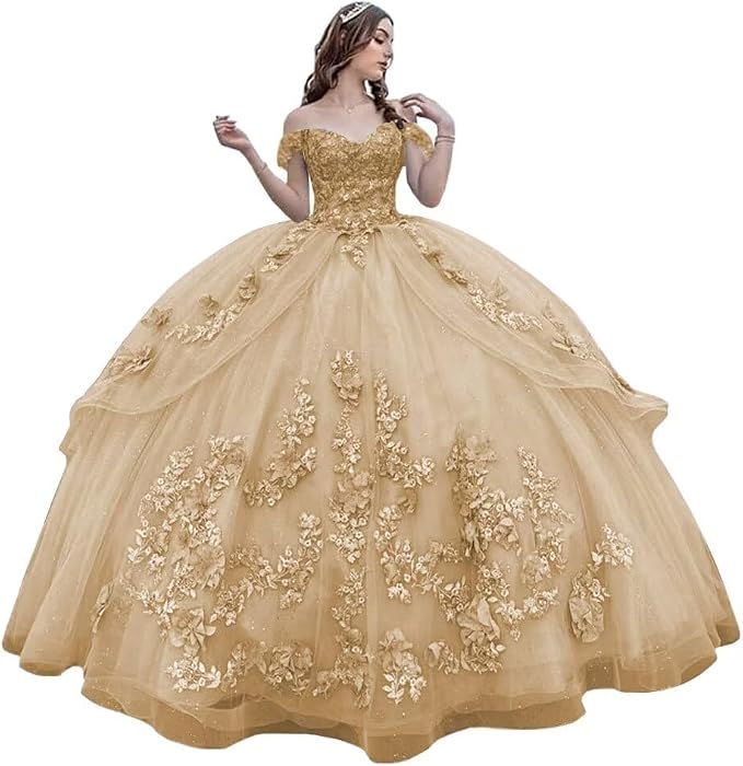 Princess Lace Lilac Quinceanera Dress Ball Gown 3D Flowers Sweet 16 Dress