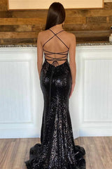 Glitter Black 2024 UK Prom Dress Deep V Neck Long Evening Dress Sequins