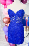 Hot Pink Homecoming Dress Bodycon Mermaid Short Prom dresses Lace