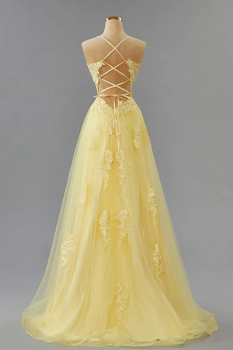 Cheap Lace Long Light Blue Prom Dresses A Line Open Back