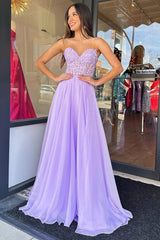 Lavender Lace Evening Dress Long Corset Party Prom Dress Plus size