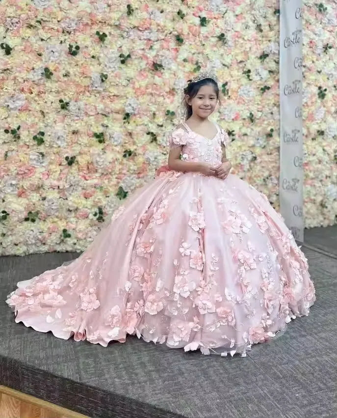 Little Princess Blush Pink Mini Quinceanera Dress for Girls