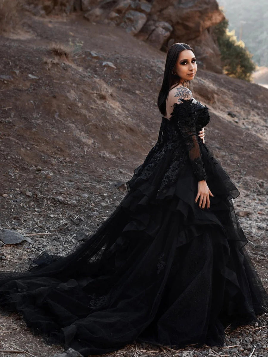 gothic prom dresses Glitter Blue Princess Tulle Dress Blue Long Evening Dress PreppyDress making it suitable for adults. Gothic Gown WonderlandByLilian
