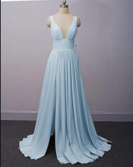 Long Straps V Neck Burgundy Beach Wedding Guest Dress High Slit - MyChicDress