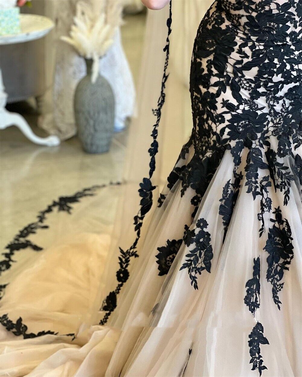 Sirena Vestidos de novia champn negros Cola de barrido sin tirantes d MyChicDress Sirena Vestidos de novia champn negros Cola de barrido sin tirantes d MyChicDress