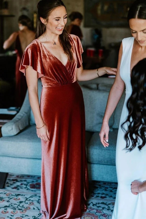 copper wedding guest dress Vestido de dama de honor de cobre no coincidente Vestido de invitada d – MyChicDress