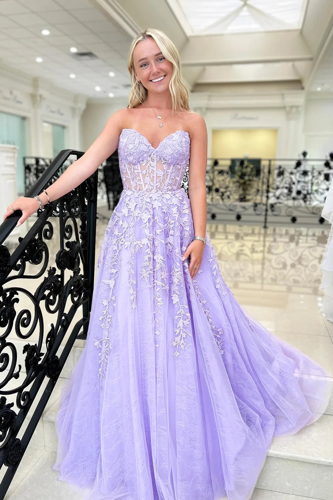 Lavender A-Line Prom Dress 2024