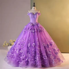 Off Shoulder Royal Blue Quince Dress 3D Flowers Vestidos XV Años
