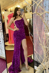 One Shoulder Long Emerald Green Prom Dress Mermaid Sequin - MyChicDress