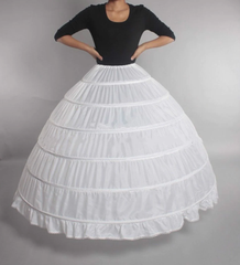 Crinoline 6 Hoops Nylon Slips Wedding Petticoats for Ball Gown Princess Dresses