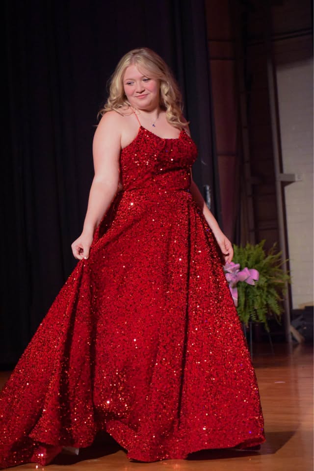 Plus Size Red Sequin Prom Dress A Line Spaghetti Straps