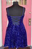 Plus Size Royal Blue Homecoming Dress A-Line Short Hoco Dress